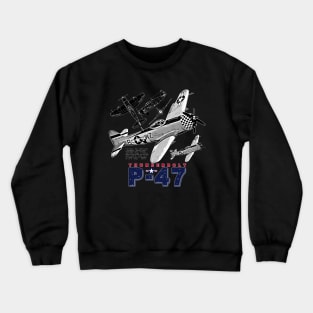 P-47 Thunderbolt USAF Vintage Aircraft Crewneck Sweatshirt